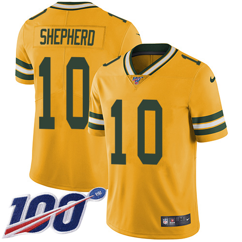 Nike Packers #10 Darrius Shepherd Yellow Youth Stitched NFL Limited Rush 100th Season Jersey